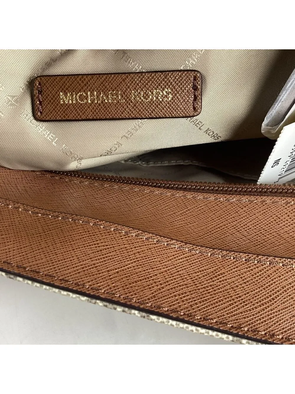 Michael‎ Kors Jet Set Chain Large work Tote Bag Brown tan signature laptop NWT
